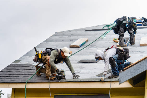 Professional Gutter Installation technician working in Alex, OK